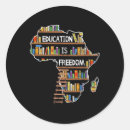 Search for education is freedom stickers Afro