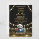 Search for funny 70th birthday invitations Black and gold
