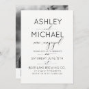 Search for typography engagement party invitations Black and white