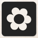 Search for black flowers coasters Black and white