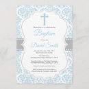 Search for boys blue damask christening invitations Christian