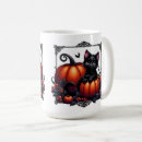 Search for black cat and pumpkin mugs Cute
