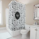 Search for black and white floral shower curtains Modern
