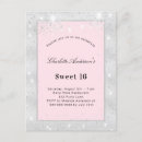 Search for pink and silver sweet 16 invitations Glamourous