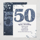 Search for bling 50th birthday invitations Glam