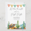 Search for cactus 1st birthday invitations No time to siesta