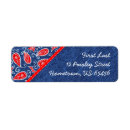 Search for red paisley return address labels Bandanna