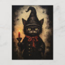Search for black cat design postcards Spooky