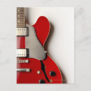 Search for red guitar postcards Close up