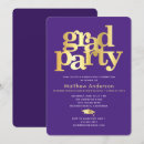Search for purple and gold graduation invitations Graduate