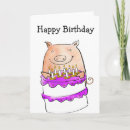 Search for pig birthday cards Pink