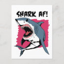 Search for shark cartoon postcards Great white shark