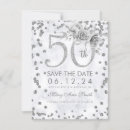 Search for 50th birthday save the dates Silver