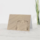 Search for footprints in the sand cards Beach