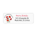 Search for red poppy return address labels Floral