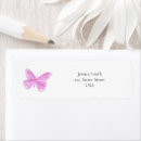 Search for pink butterfly return address labels Purple