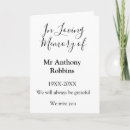 Search for in loving memory cards Funeral keepsake