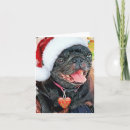 Search for black pug cards Santa
