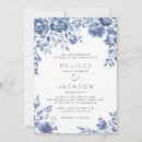 Search for blue flower border wedding invitations Floral