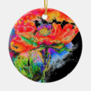 Search for poppy flower christmas tree decorations Watercolor