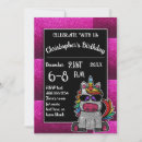 Search for pink glitter invitations Rainbow