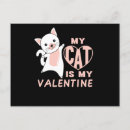 Search for my cat is my valentine postcards Single