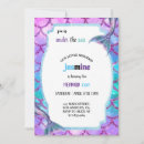 Search for purple mermaid invitations Watercolor