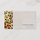 Search for exotic animal business cards Wildlife