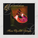 Search for red masquerade quinceanera invitations Gold