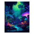 Search for glowing mushrooms posters Neon forest
