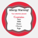 Search for allergy labels Warning