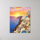Search for santorini canvas prints Watercolor