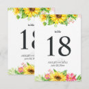 Search for sunflower numbers table cards Floral table number