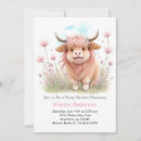 Search for highland cow baby girl shower invitations Watercolor