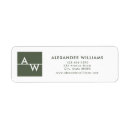 Search for green monogram return address labels Professional