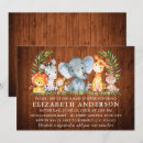 Search for wood baby shower invitations Jungle animals