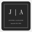 Search for bride and groom thank you stickers Black and white