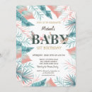 Search for tropical 1st birthday invitations Pink