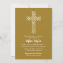 Search for gold cross christening invitations Simple