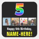 Search for 5 birthday stickers 5 years old
