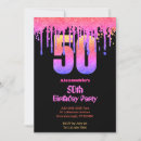 Search for hot pink and black birthday invitations Glam