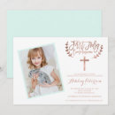 Search for rose gold first communion invitations Elegant