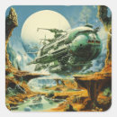 Search for vintage science fiction stickers Space travel