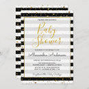 Search for black white and gold baby shower invitations Stripe