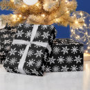 Search for black white christmas snowflakes wrapping paper Modern