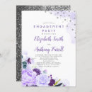 Search for purple and silver engagement party invitations Floral