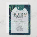Search for tropical palm leaves baby shower invitations Jungle