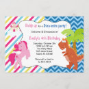 Search for unicorn and dinosaur birthday invitations Girl