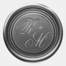 Search for silver monogram envelope seals Initial