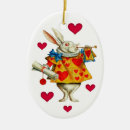 Search for white rabbit christmas tree decorations Alice in wonderland